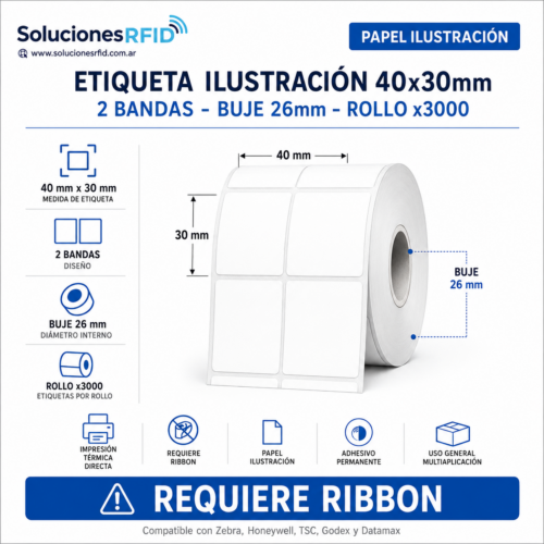 ILUSTRACION 40X30 2 BANDAS RX3000 40 X 30 ETIQUETA ILUSTRACION 2BANDAS B 26 RX 3000