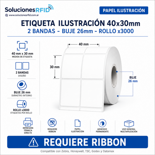 ILUSTRACION 40X30 2 BANDAS RX3000 40 X 30 ETIQUETA ILUSTRACION 2BANDAS B 26 RX 3000